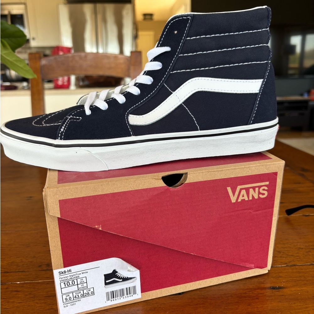 Vans Sk8-Hi High Tops  in Parisian Blue and White Mens 10